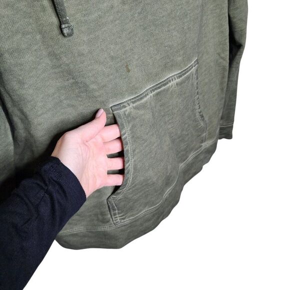 Sanctuary Pullover Distressed Vneck Hoodie Sweatshirt Womens Size XS Green - Picture 3 of 9
